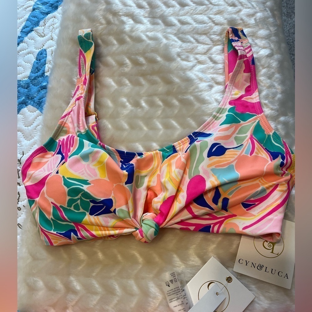 Can & Luca Tropical Peach Reversible Bikini Set Sz L NWT - Picture 5 of 5